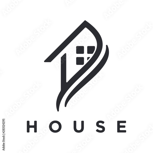Vector logo of modern minimalist house