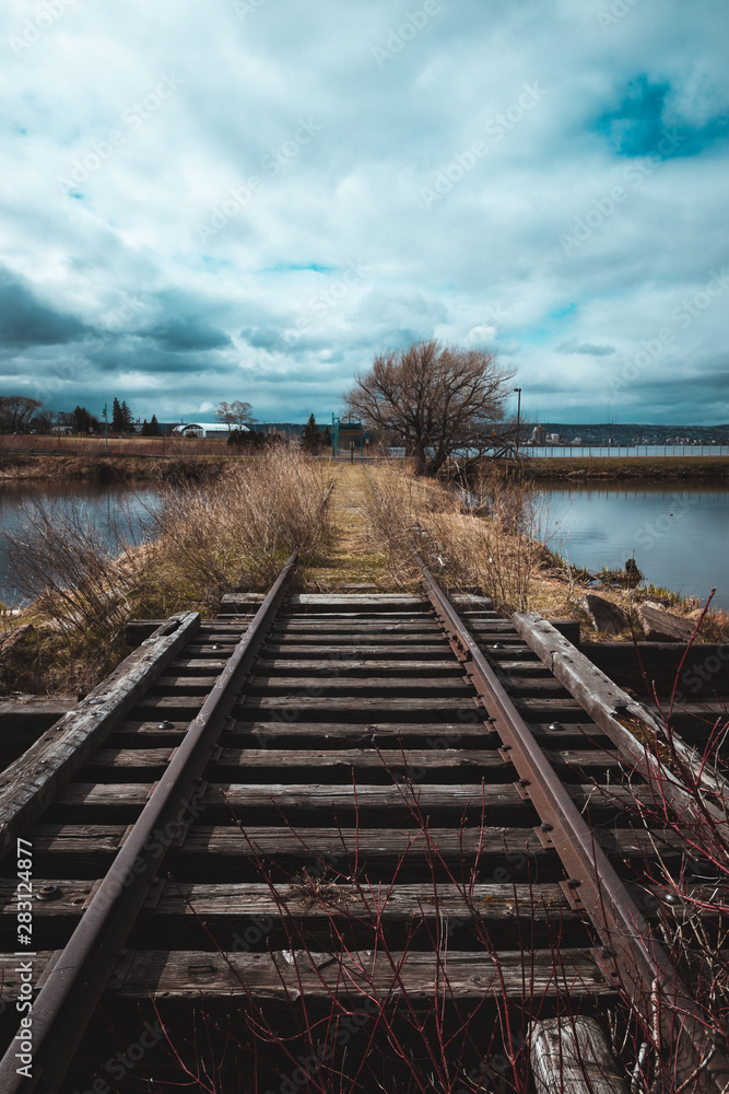 Fototapeta premium old pier on the lake