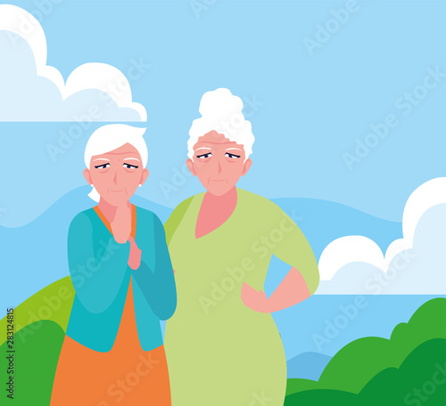 happy grandparents day flat design