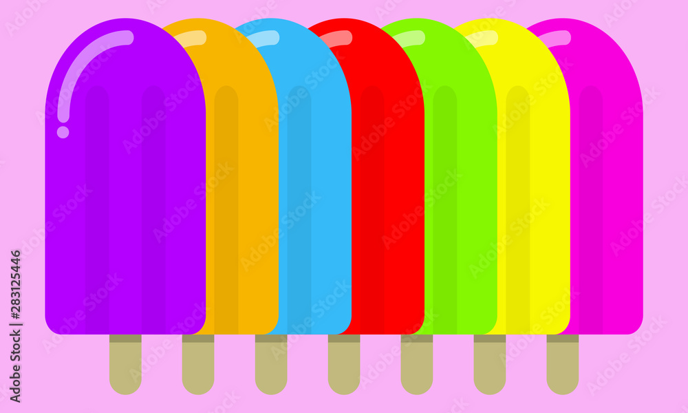 Fototapeta premium Colorful and fresh fruit ice cream