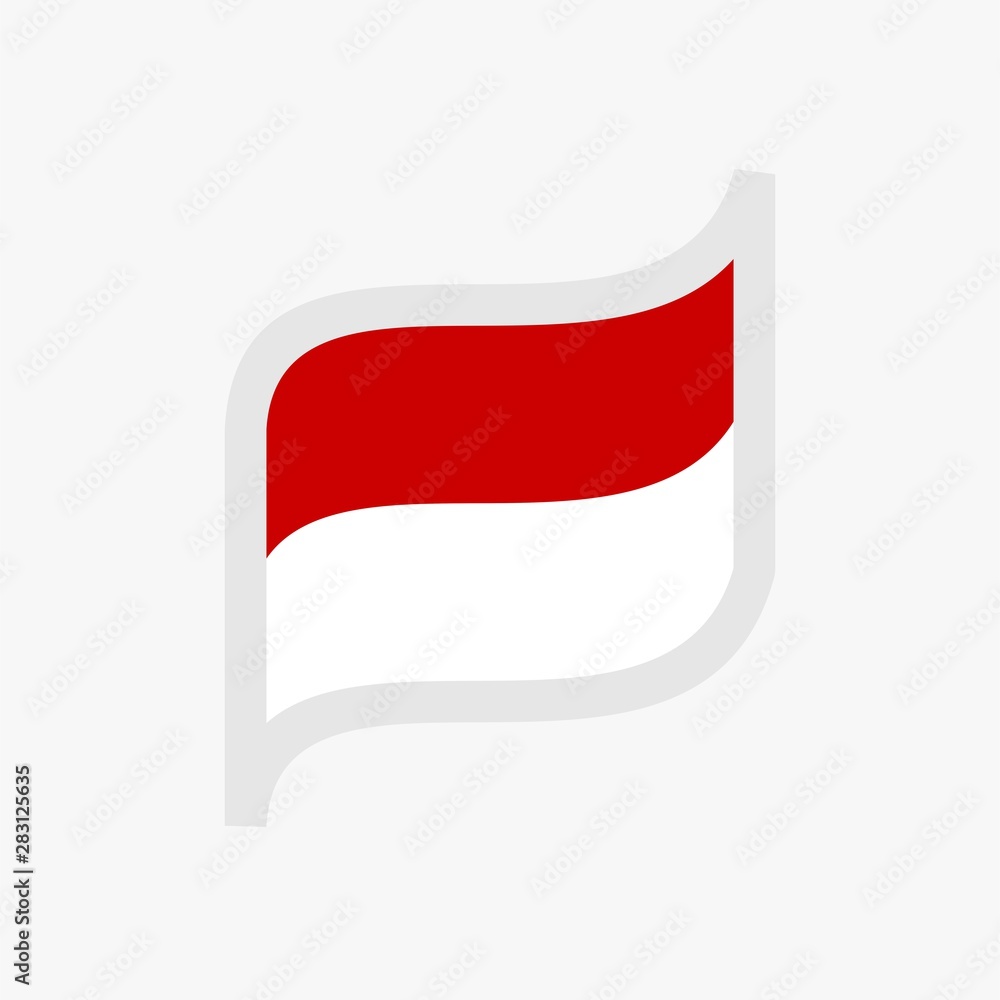 Indonesia flag flat design vector, red and white flag illustration, south east asia flag design. Indonesia flag flat design vector, red and white flag illustration, south east asia flag design.