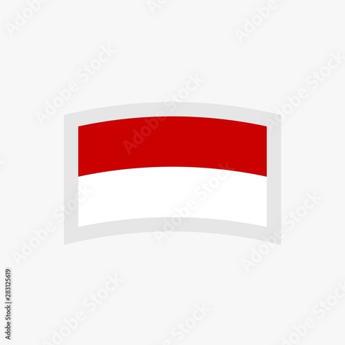 Free Download Indonesia flag flat design vector, red and white flag illustration, south east asia flag design. - GFXLoad