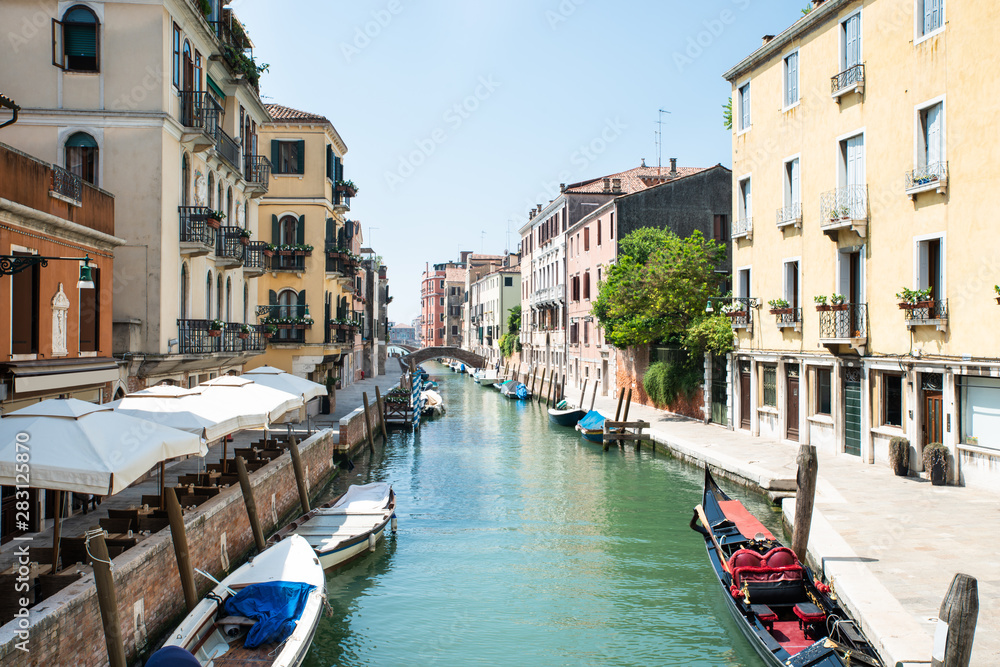 Narrow Canal In Venice, Italy