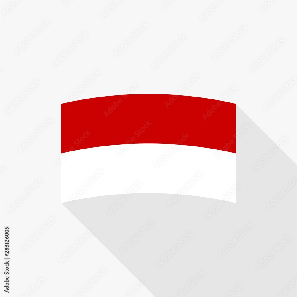 Indonesia flag flat design vector, red and white flag illustration, south east asia flag design. Indonesia flag flat design vector, red and white flag illustration, south east asia flag design.