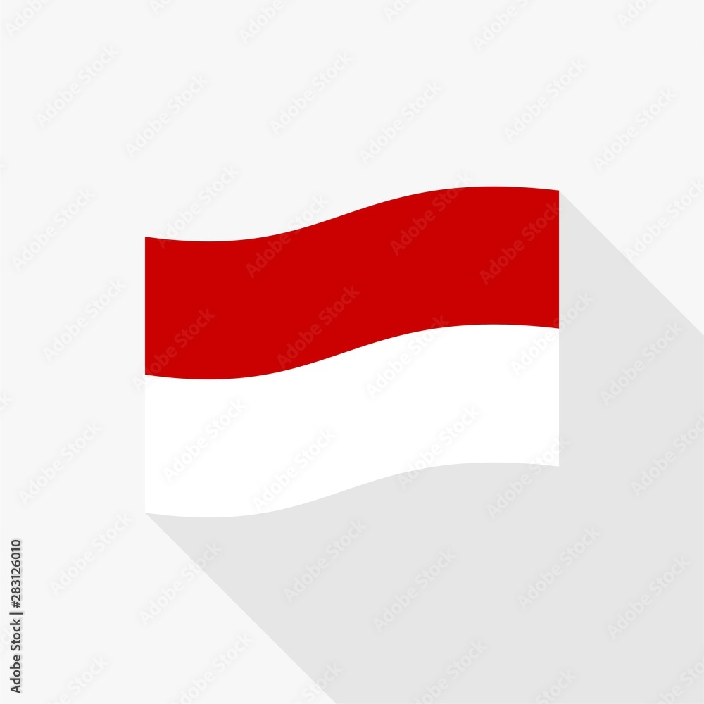 Indonesia flag flat design vector, red and white flag illustration, south east asia flag design. Indonesia flag flat design vector, red and white flag illustration, south east asia flag design.