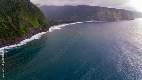 Aerial view of the Hamakua Coast on the Big Island of Hawaii photo
