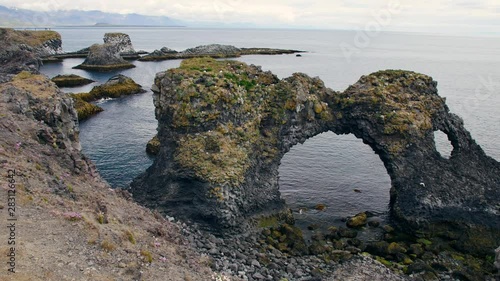 Arnarstapi -  village, clifs, landscapes of Iceland. photo