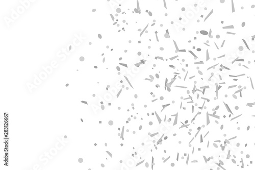 Confetti on white background. Luxury texture. Festive backdrop with glitters. Pattern for work. Print for polygraphy  posters  banners and textiles. Doodle for design. Black and white illustration