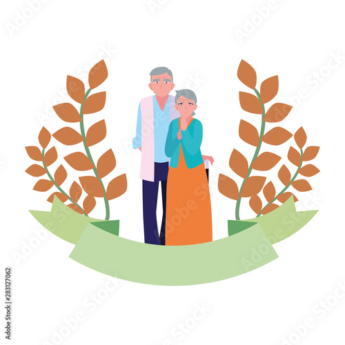 happy grandparents day flat design