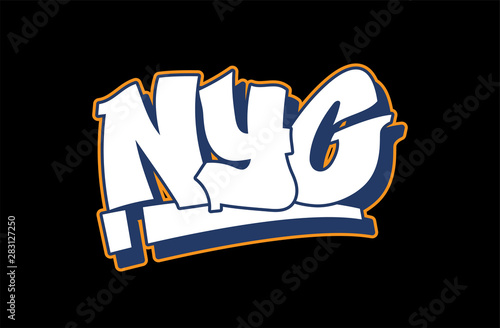 Graffiti style lettering text design