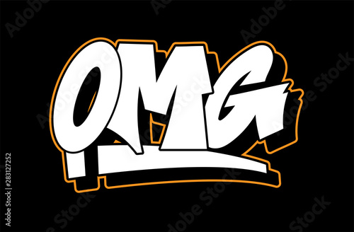 Graffiti style lettering text design