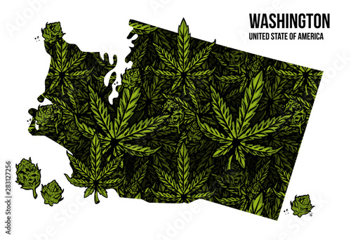 Washington USA cannabis print design