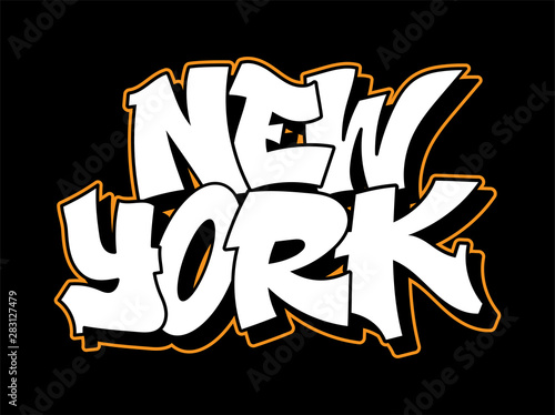 Graffiti style lettering text design