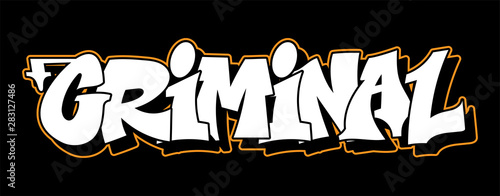 Graffiti style lettering text design