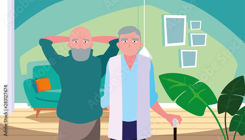 happy grandparents day flat design