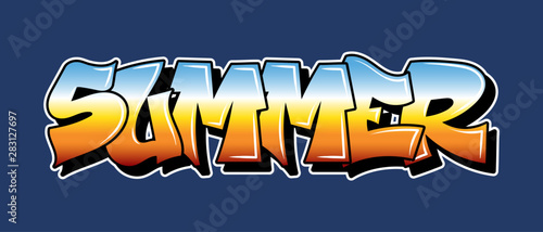 Graffiti style lettering text design
