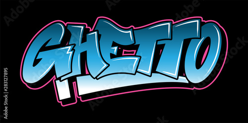 Graffiti style lettering text design