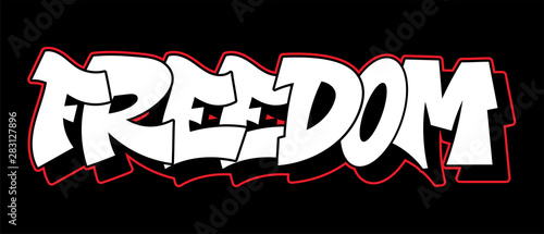 Graffiti style lettering text design
