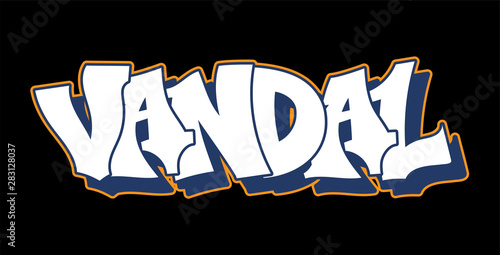 Graffiti style lettering text design