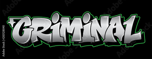 Graffiti style lettering text design