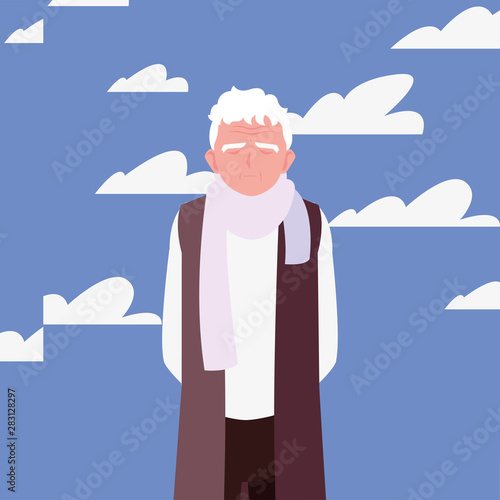 happy grandparents day flat design