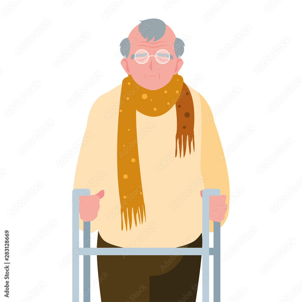 Fototapeta premium happy grandparents day flat design