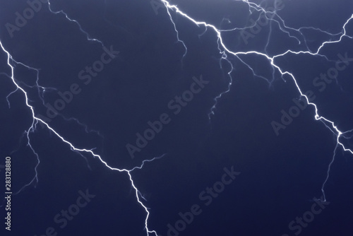 lightnings and thunder bold stike at summer storm