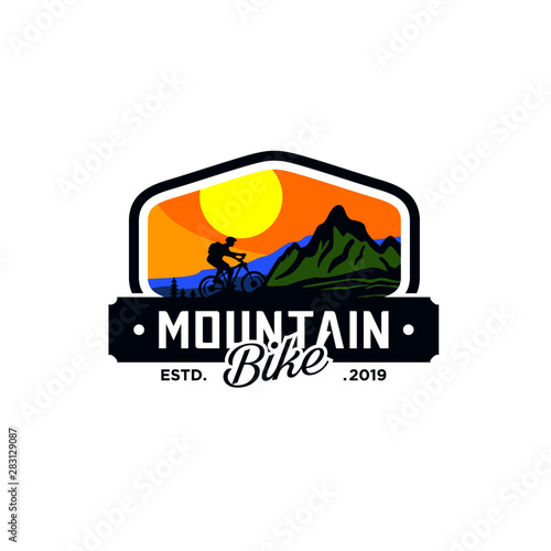Mountain Bike Logo Design Vector Template