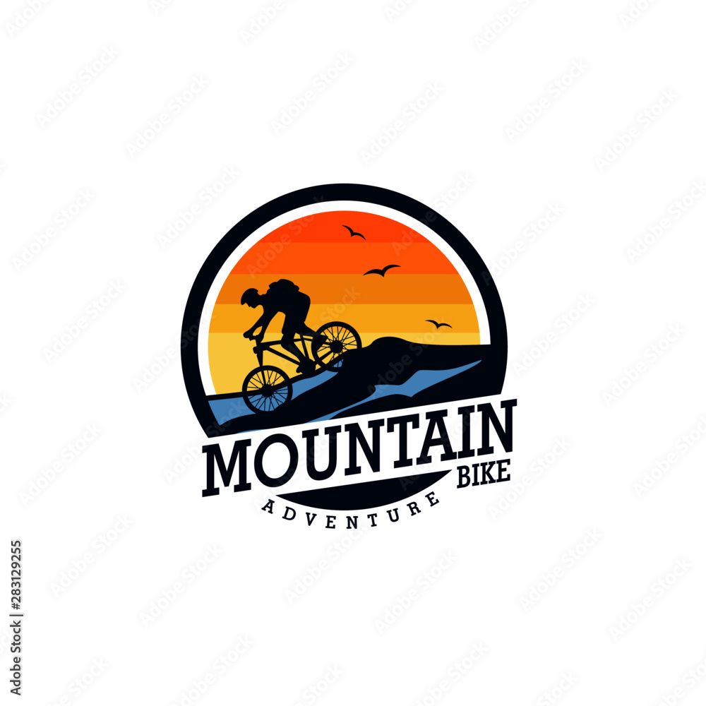 Ophef Verleiden erger maken Mountain Bike Logo Design Vector Template Stock Vector | Adobe Stock