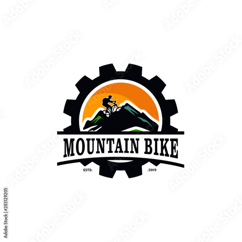 Mountain Bike Logo Design Vector Template