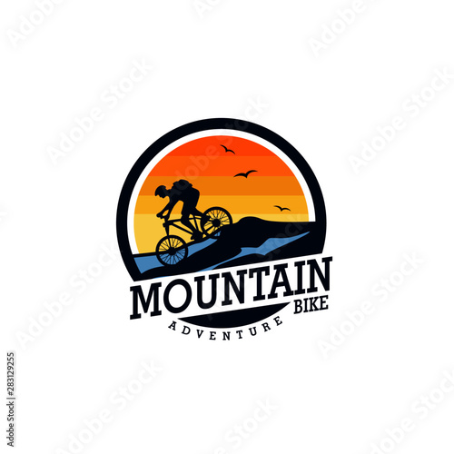 Mountain Bike Logo Design Vector Template