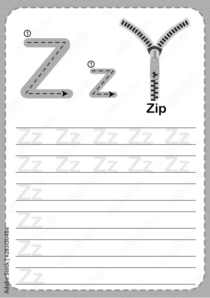 Exercises for kids, English alphabet Z - Zip Exercises for kids, English alphabet Z - Zip