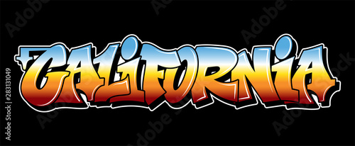 Graffiti style lettering text design