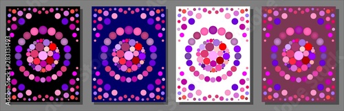 Mosaic colorful  circle design backgrounds collection vector design element for websites, blogs, advertisements, magazine, articles, flyers, posters, backgrounds, business cards, logo, and tri-folds