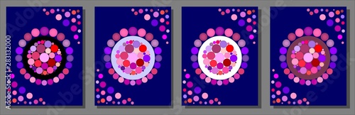 Mosaic colorful circle design backgrounds collection vector design element for websites, blogs, advertisements, magazine, articles, flyers, posters, backgrounds, business cards, logo, and tri-folds