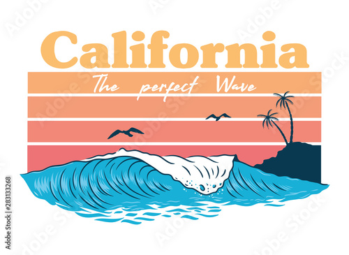 California wave print  photo