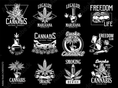 Print set cannabis design 