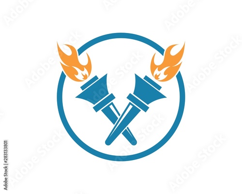 torch logo icon illustration vector design