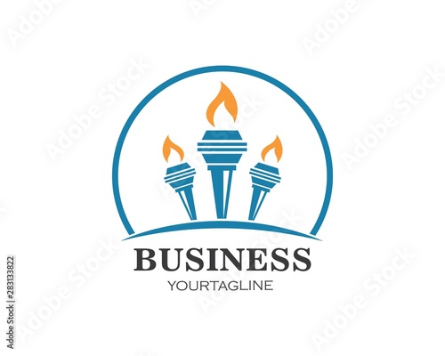 torch logo icon illustration vector design