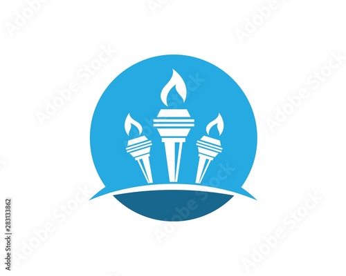 torch logo icon illustration vector design