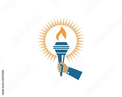 torch logo icon illustration vector design