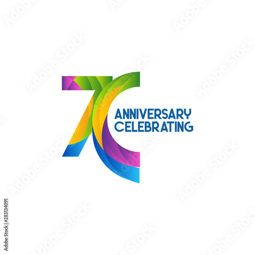 70 Years Anniversary Celebrating Vector Template Design Illustration