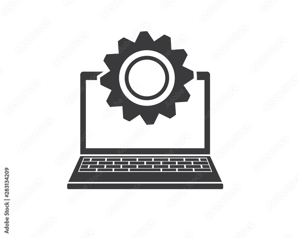 computer service and repair logo icon vector illustration computer service and repair logo icon vector illustration