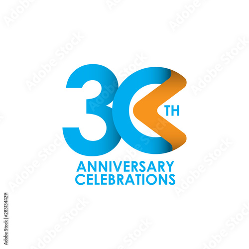 30 Years Anniversary Celebrating Vector Template Design Illustration