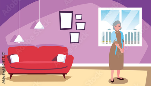 happy grandparents day flat design