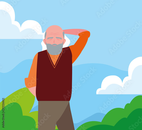 happy grandparents day flat design