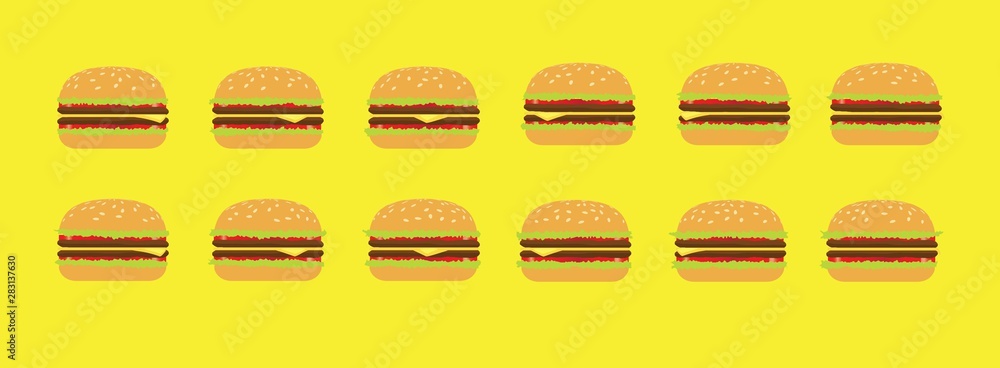 Hamburger Spining Animation Vector Illustration Hamburger Spining Animation Vector Illustration