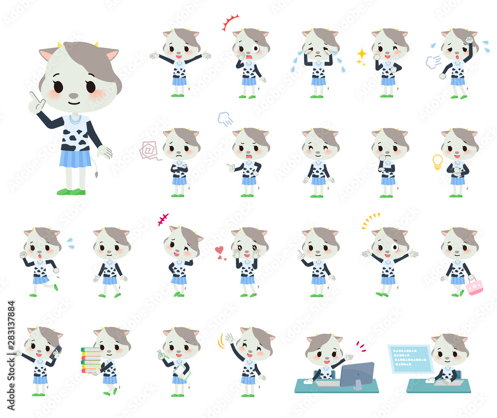 animal Cow girl_emotion animal Cow girl_emotion