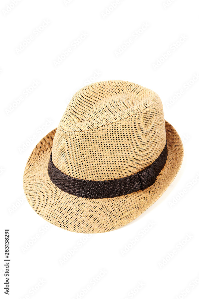 straw hat on a white background.