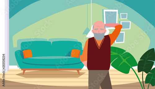 happy grandparents day flat design